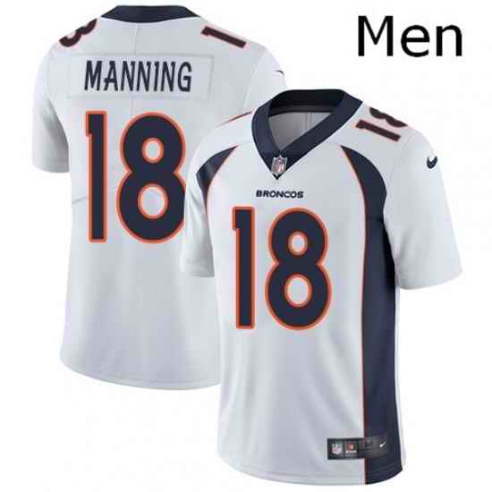 Men Nike Denver Broncos 18 Peyton Manning White Vapor Untouchable Limited Player NFL Jersey
